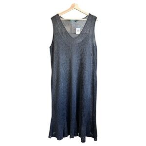 LRL Ralph Lauren Dress Women Size 3X Black Knit Lurex Art Deco Glam Sweater Vest